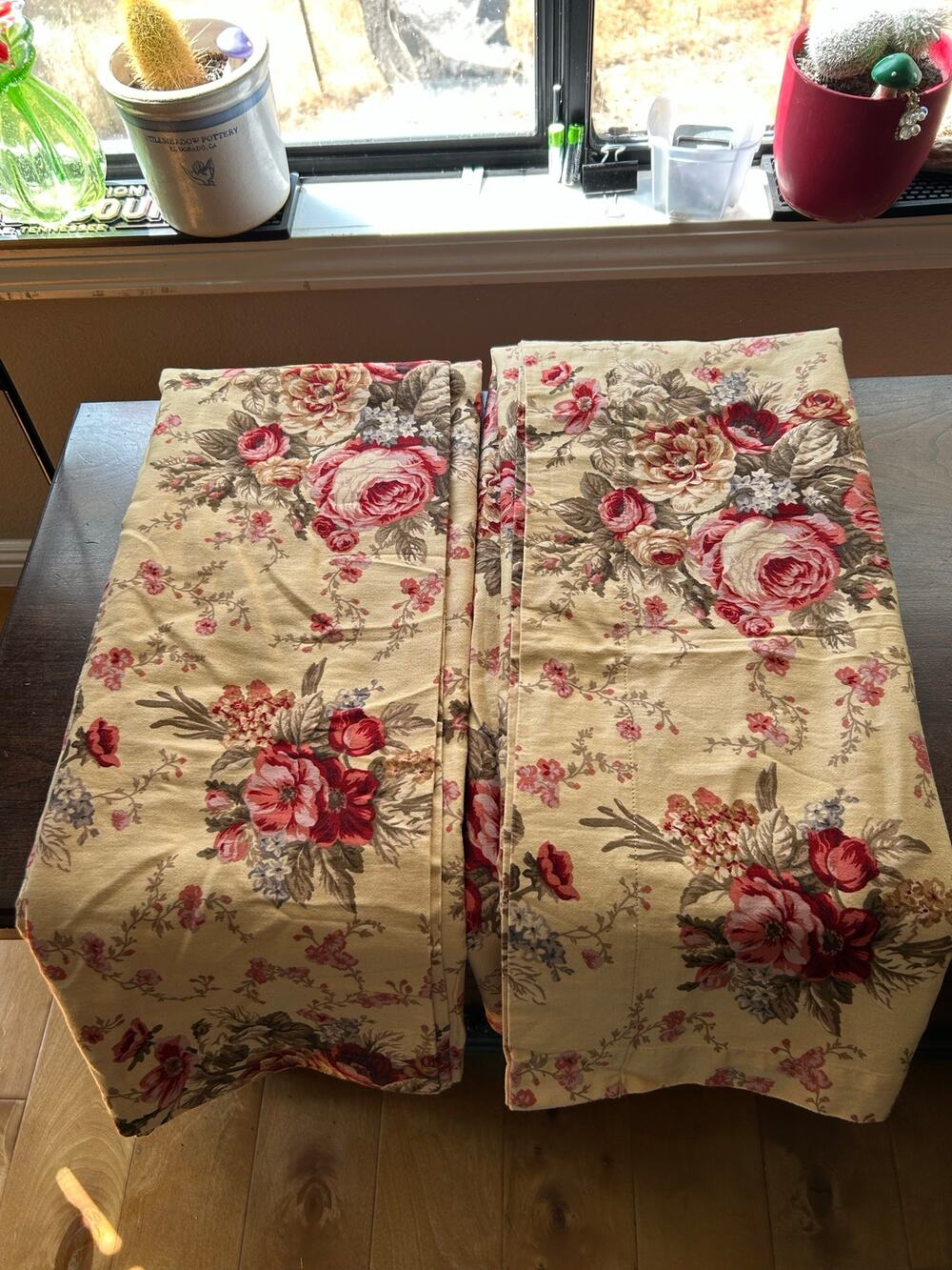 2 Waverly Home Sitting Pretty Floral curtain panels 50x78”